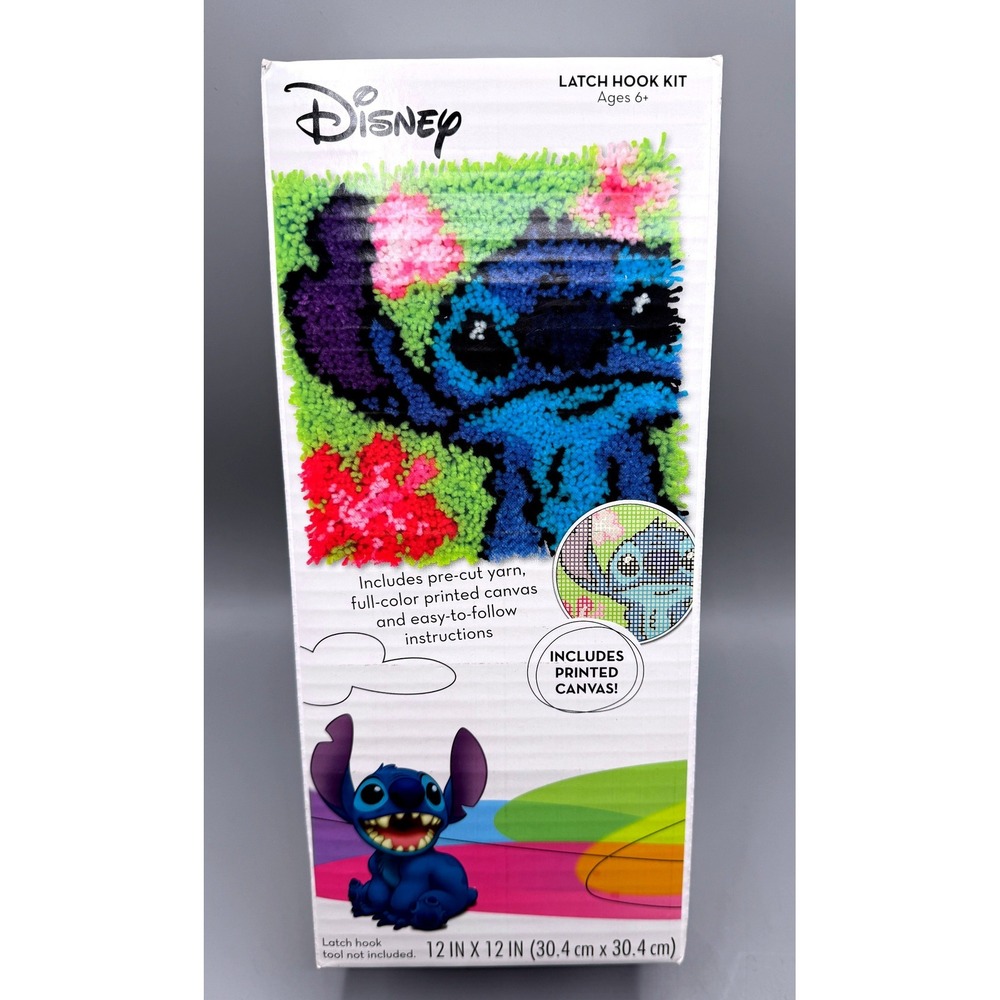 Disney Stitch Latch Hook Kit Dimensions 72-75542 Lilo and Stitch 12x12 DIY Craft